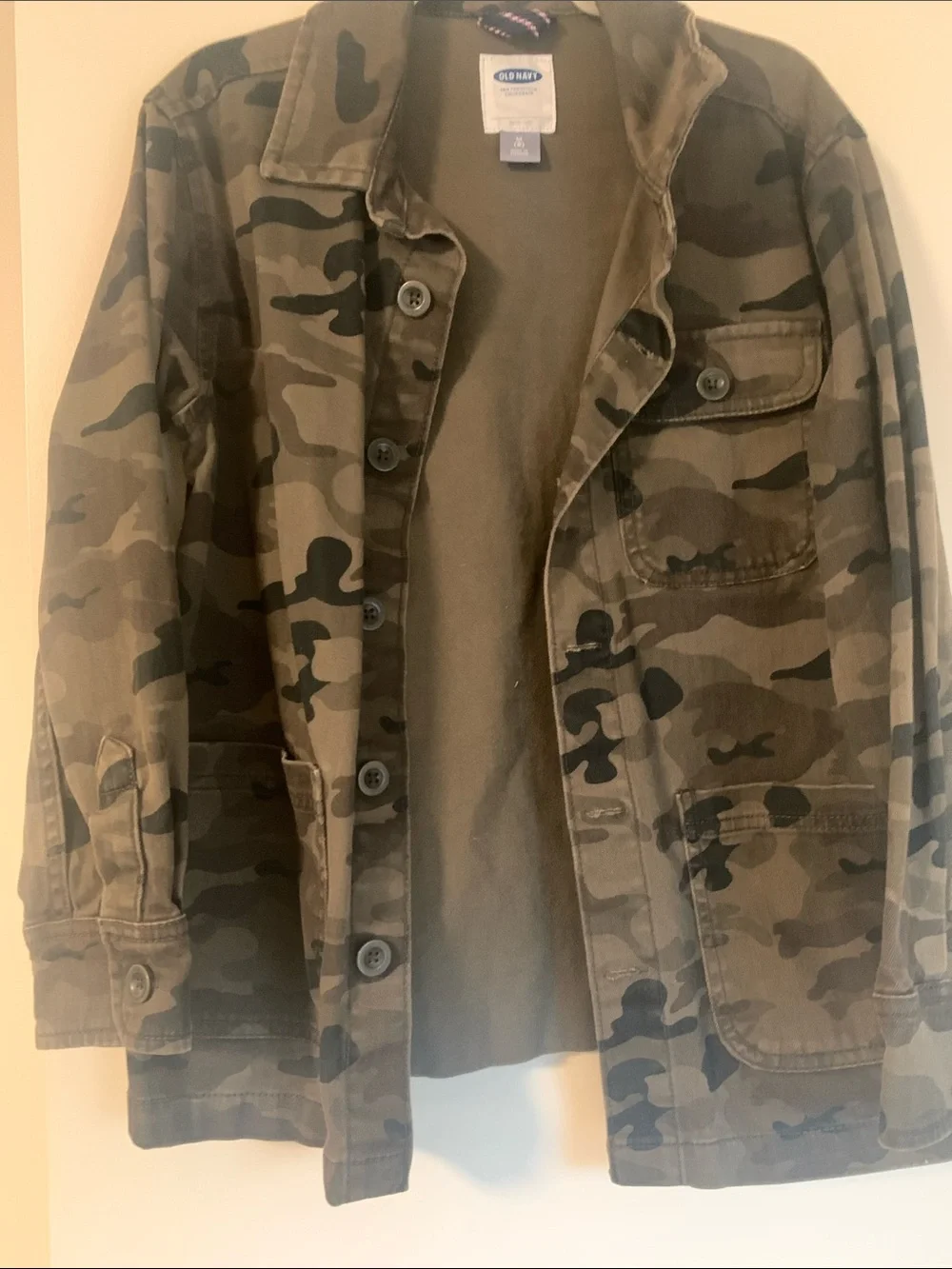 Old Navy Boys Olive Camo Field Jacket